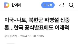 미국-나토, 북한군 파병설 신중론…한국 공식발표에도 이례적