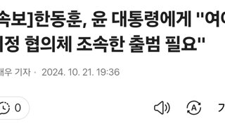 [속보]한동훈, 윤 대통령에게 