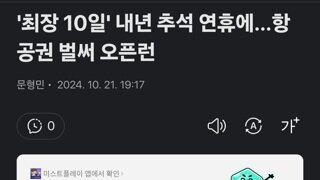 '최장 10일' 내년 추석 연휴에…항공권 벌써 오픈런