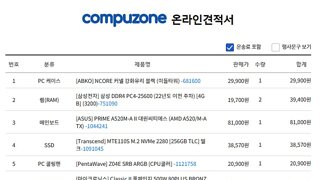 한분께 2,000 이니 드릴테니, 컴 견적 좀 봐주세요. ㅎㅎ