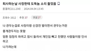 ㅈ소에서 퇴사하는데 도둑 소리 들은 디씨인.jpg