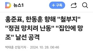 홍준표, 한동훈 향해 