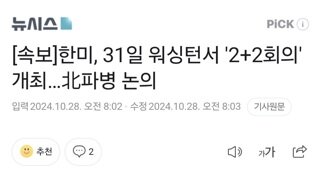 [속보]한미, 31일 워싱턴서 '2+2회의' 개최…北파병 논의