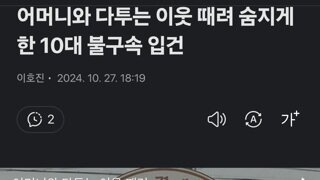 어머니와 다투는 이웃 때려 숨지게 한 10대 불구속 입건