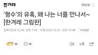 ‘형수’의 유혹, 왜 나는 너를 만나서~ [한겨레 그림판]