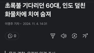 초록불 기다리던 60대, 인도 덮친 화물차에 치여 숨져