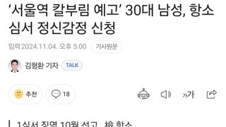 ‘서울역 칼부림 예고’ 30대 남성, 항소심서 정신감정 신청