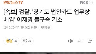 [속보] 검찰, '경기도 법인카드 업무상 배임' 이재명 불구속 기소