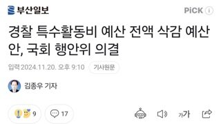 경찰 특수활동비 예산 전액 삭감 예산안, 국회 행안위 의결