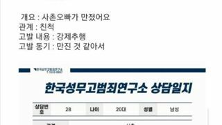 사촌오빠가 만졌어요