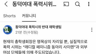 동덕여대 폭력시위 반대 재학생팀 : 레디컬 동아리 사이렌과 여성 단체가 주도했다