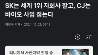 SK는 세계 1위 자회사 팔고, CJ는 바이오 사업 접는다