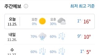 이번주 날씨 예보