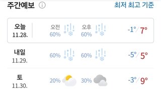 내일 아침 날씨 예보