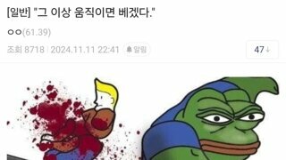 멈춰! 그 이상 움직이면 베겠다