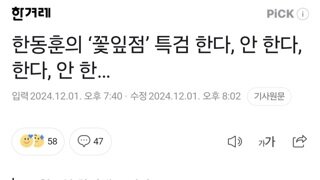 한동훈의 ‘꽃잎점’ 특검 한다, 안 한다, 한다, 안 한…