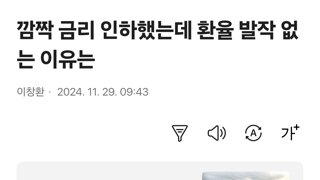 깜짝 금리 인하했는데 환율 발작 없는 이유는