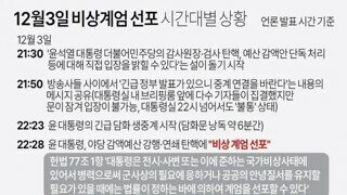 12월 3일 비상계엄 선포 시간대별 상황 타임라인