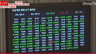 계엄 해제 투표결과 190통과