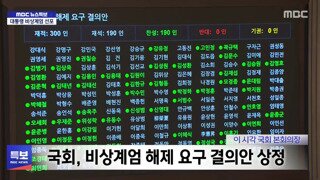 [속보] 비상계엄 해제 요구 결의안 가결