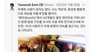 1% 이용자가 전체 분쟁의 74%를 일으키는 것으로 확인