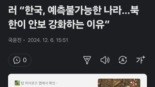 러 “한국, 예측불가능한 나라…북한이 안보 강화하는 이유”