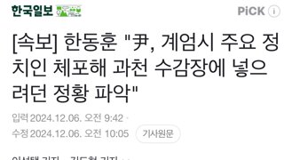 한동훈이 입장 바꾼 이유 = 자칫하면 자신도 잡혀 들어가서