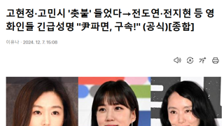 고현정·고민시 '촛불' 들었다→전도연·전지현 등 영화인들 긴급성명 