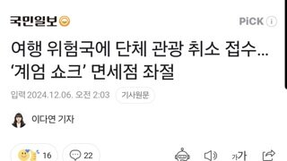 여행 위험국에 단체 관광 취소 접수… ‘계엄 쇼크’ 면세점 좌절