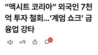 “엑시트 코리아” 외국인 7천억 투자 철회…‘계엄 쇼크’ 금융업 강타