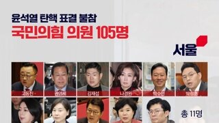 윤석열 탄핵 표결 불참한 국힘 의원 105명(고화질)