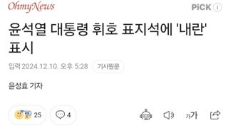 윤석열 대통령 휘호 표지석에 '내란' 표시