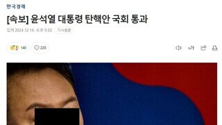 [속보] 윤석열 대통령 탄핵안 국회 통과