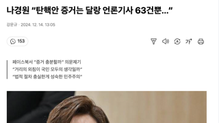 나경원 “탄핵안 증거는 달랑 언론기사 63건뿐…”