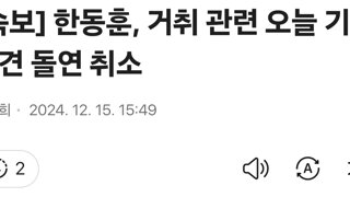 [속보] 한동훈, 거취 관련 오늘 기자회견 돌연 취소