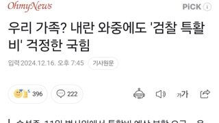 우리 가족? 내란 와중에도 '검찰 특활비' 걱정한 국힘