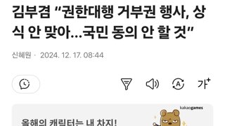 김부겸 “권한대행 거부권 행사, 상식 안 맞아…국민 동의 안 할 것”