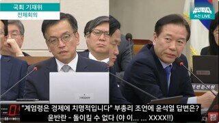 경제부총리 - 계엄령 경제 치명적 / 윤반란 - 돌이킬 수 없다