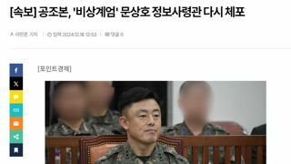 [속보] 공조본, '비상계엄' 문상호 정보사령관 다시 체포