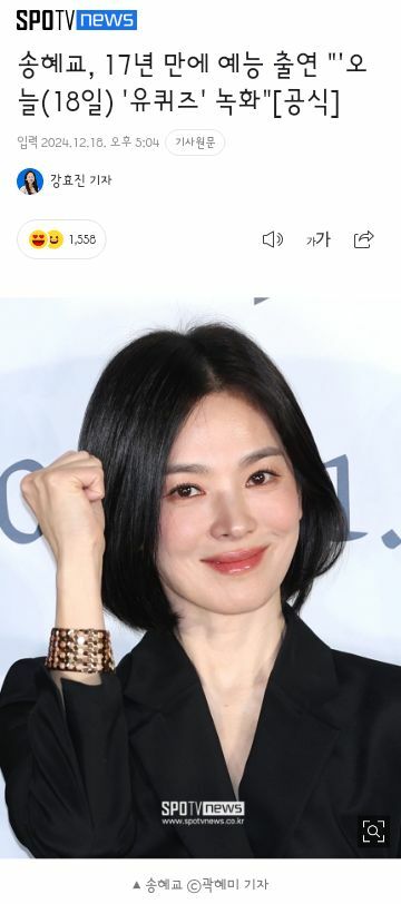 17년만에 예능나오는 송혜교