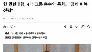 한 권한대행, 4대 그룹 총수와 통화…“경제 회복 전력”