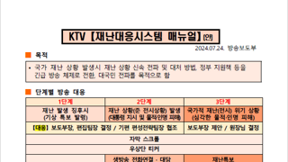 KTV북한 기습 도발시 생방송 제작(안) 작성