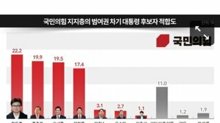 국민의힘 지지층 대상 대선후보 선호도 여론조사