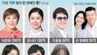 기부 많이 한 연예인 탑7