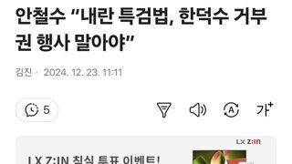 안철수 “내란 특검법, 한덕수 거부권 행사 말아야”