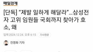 “제발 일하게 해달라”…삼성전자 고위 임원들 국회까지 찾아가 호소, 왜