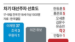 여권 대선주자 지지율 다 합해도 이재명 절반