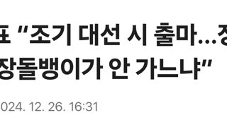 홍준표 “조기 대선 시 출마…장 서는데 장돌뱅이가 안 가느냐”