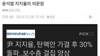 오늘자 내란수괴 30% 지지율의 비밀 ㅋㅋㅋ