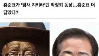 홍준표가 '밤새 지키라'던 박정희 동상…홍준표 더 닮았다?